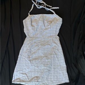 Blue Checkered Mini Dress